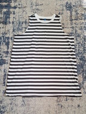 Old Navy Gray and White Striped Crewneck Tank Top Dress Size XXL